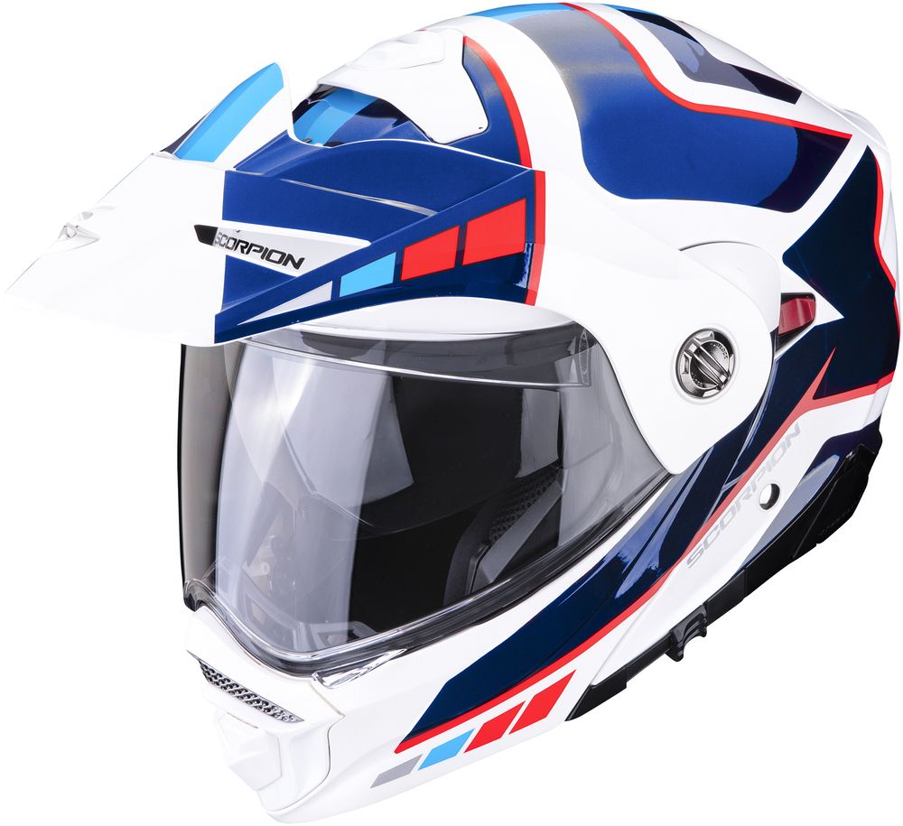 Prilba Scorpion ADX-2 CAMINO Pearl White Blue Red